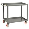 Little Giant Welded Service Cart, 1200lb Cap, 2 Lipped Shelves, 5" Poly with Brakes LGL1832BRK